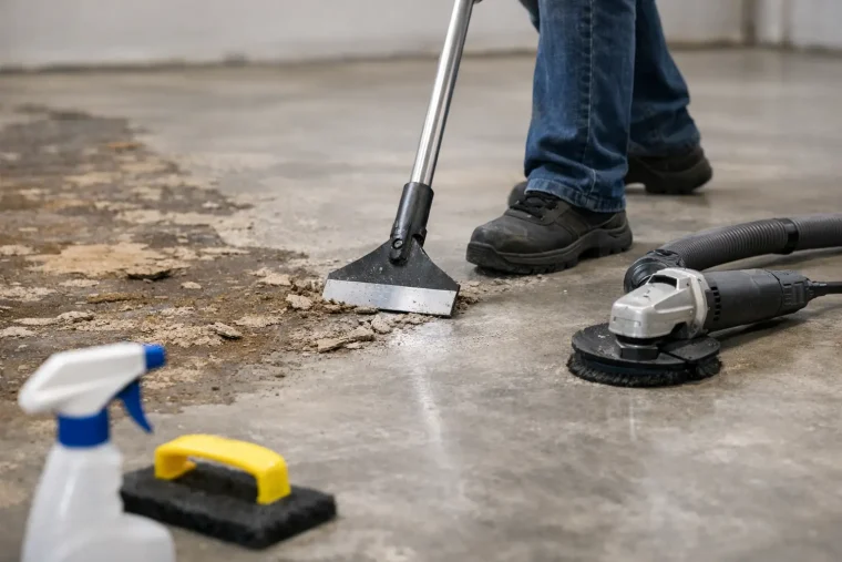 How to Remove Adhesive Residue Concrete Floor