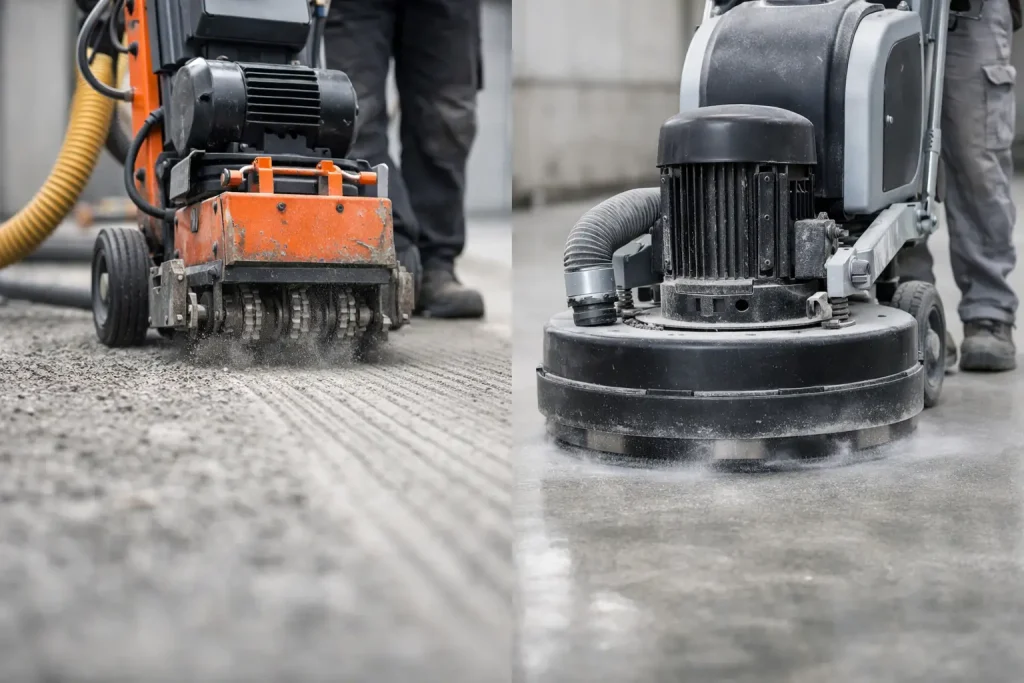 Scarifying Versus Grinding for Concrete Floors