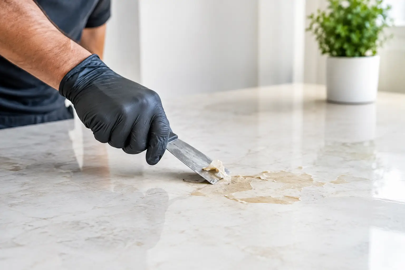 Adhesive Removal Example for a Clean, Ready Slab