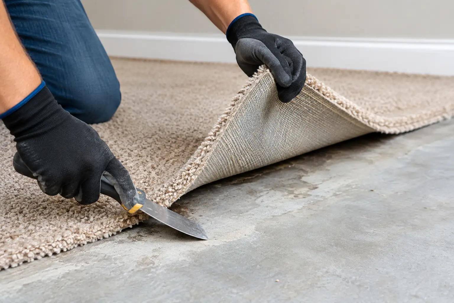 How to Lift Glued Carpet Without Damaging Slab
