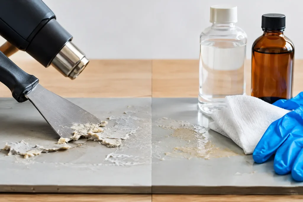 Mechanical Versus Chemical Adhesive Removal